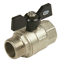 Кран шар. для воды 3/4" г/ш бабочка,  никель,  ONDO Кран шар. для воды 3/4" г/ш бабочка,  никель,  ONDO