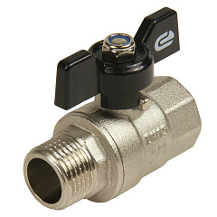 Кран шар. для воды 1/2" г/ш бабочка,  никель,  ONDO Кран шар. для воды 1/2" г/ш бабочка,  никель,  ONDO