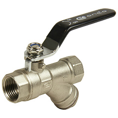 Кран шар. 1/2" с фильтром рычаг,  никель,  ONDO Кран шар. 1/2" с фильтром рычаг,  никель,  ONDO