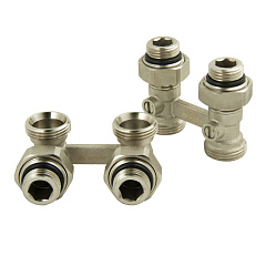 Мультифлекс,  узел для нижнего углового подключения,  (Н-образный) с шаровым краном ONDO Мультифлекс,  узел для нижнего углового подключения,  (Н-образный) с шаровым краном ONDO